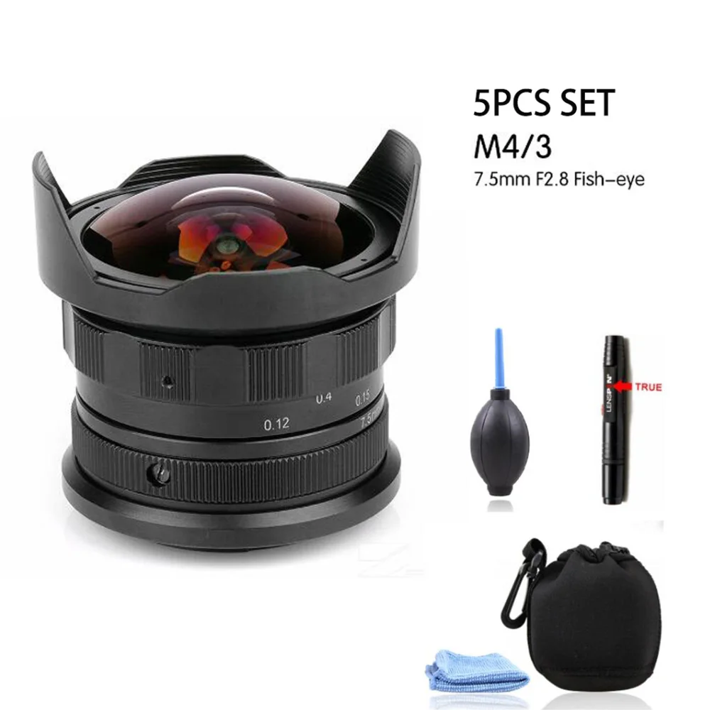Foleto APS-C 7,5 мм F2.8 объектив рыбий глаз ручной фиксированный объектив камеры видеонаблюдения для sony NEX E Mount Canon EOS-M Mount Fuji Lens M4/3 a7 gh10