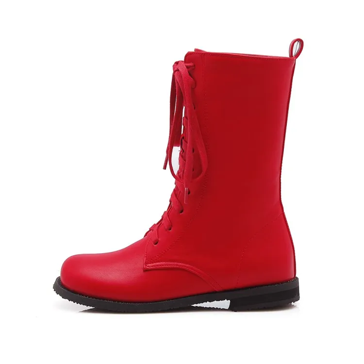 Женские ботинки осень-зима, Новая модная женская обувь с круглым носком, на шнуровке, на толстом каблуке, на низком каблуке, большие размеры 28-52