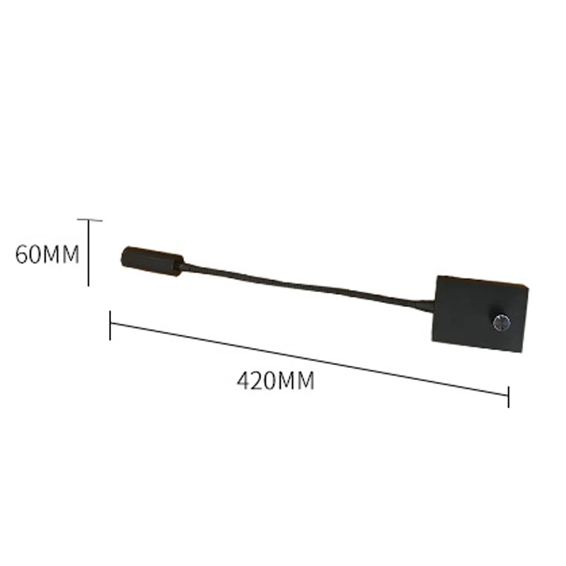 LED Wall Lamp 3W Home Hotel Loft Bedside Reading Book Black Wall Light Flexiable ON/OFF Switch 220V Spot Bulb Indoor Lighting