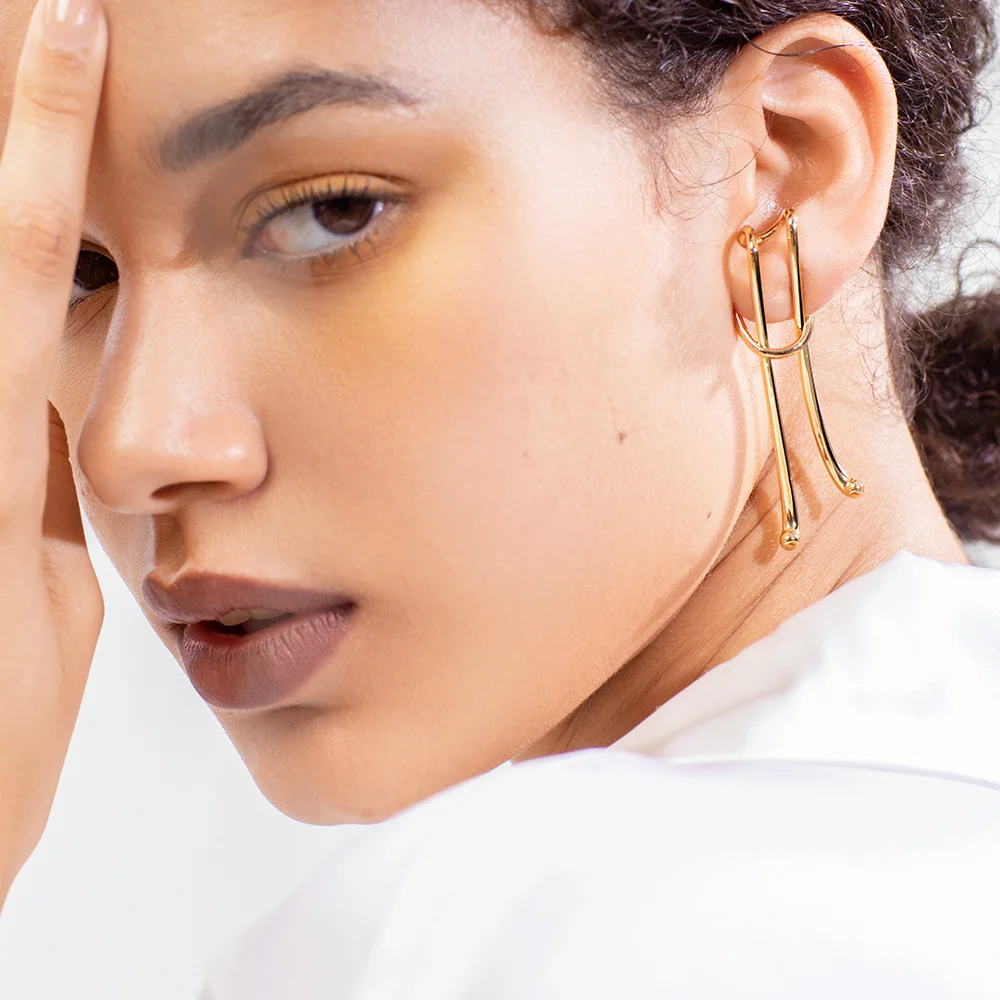 Серьги-клипсы ENFASHION с узлом женские большие серьги золотистого цвета без пирсинг