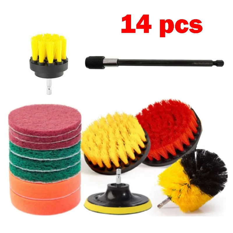 

Набор щеток для электродрели, 14 насадок для чистки ковра, стекла, автомобиля, кухни