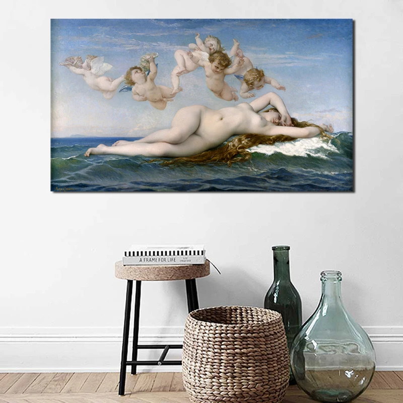 

The Birth Of Venus Wallpaper Canvas Painting Print Living Room Home Decor Modern Wall Art Classical Oil Painting Poster Pictures