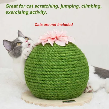 

Grinding Paw Interactive Training Cat Scratching Ball Home Sofa Pet Toy Chewing Sisal Stable Cactus Shape Furniture Protector