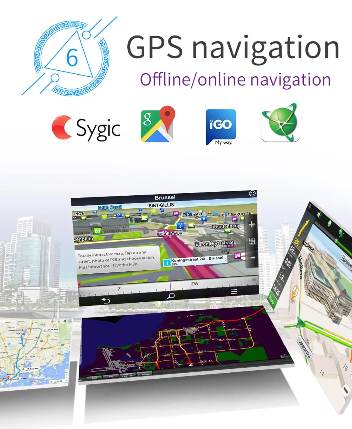 Универсальный мультимедийный стереопроигрыватель на Android 8 1 с gps навигацией для