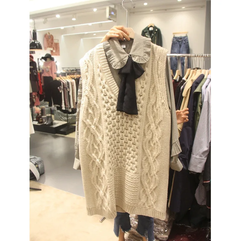 Южная Корея Осень и зима 2019 новая женская одежда Корейская версия твист вязаный