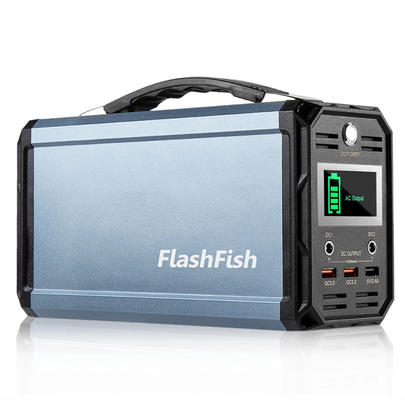 

NEW 110V 300W Solar Generator FlashFish 60000mAh Portable Power Station CPAP Battery Recharged By Solar Panel Car Camping Travel