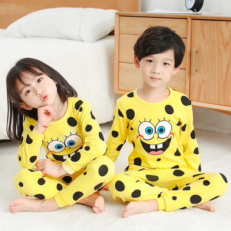 Winter Children's Pajamas Long-sleeved Kids Pajamas Boys Sleepwear T-shirt+Pant Clothing Sets Baby Girl Clothing Night Suit - Цвет: Y-08
