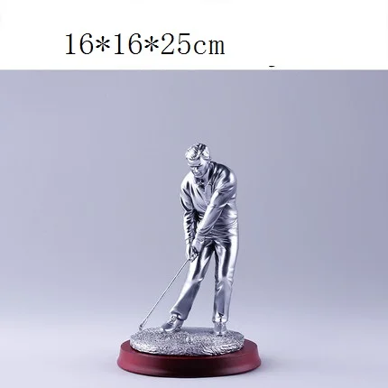 Серебристый Европейская статуя персонажа гольфа спортивная фигурка художественные фигурки креативная Смола Настенная Декорация голова оленя аксессуары R2591 - Цвет: Серебристый