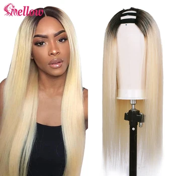 

Straight Human Hair U Part Wig Human Hair Wigs Brazilian Closure Wig 1b/613 Blonde U Part Wigs Full End Human Hair Wigs