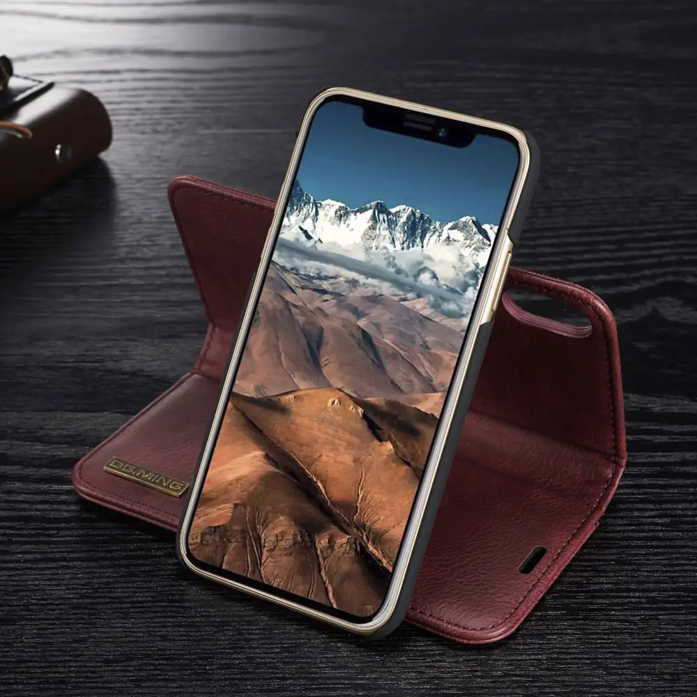 Магнитный кожаный чехол кошелек для iPhone X Xr Xs Max откидной 8 7 6S 6 Plus 5 5S SE 360 защитный
