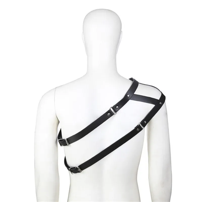 Фетиш Для мужчин сексуальные нагрудный ремень из искусственной кожи с