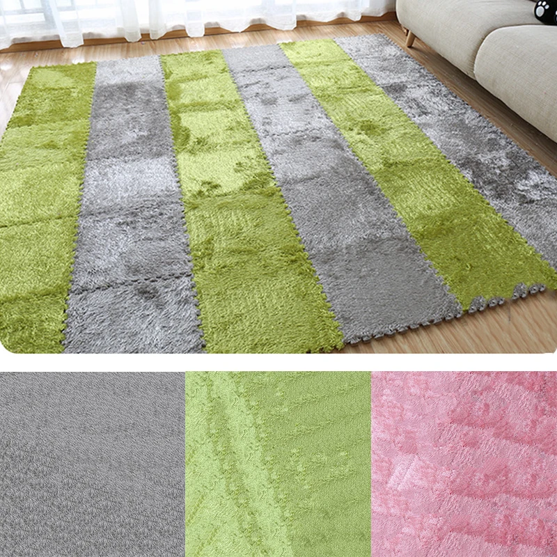 

1pcs/set 30cm/piece Puzzle Mat EVA Foam shaggy velvet Carpet door mat Jigsaw Mat plush fabric Carpet Area Rug Room Floor Mats