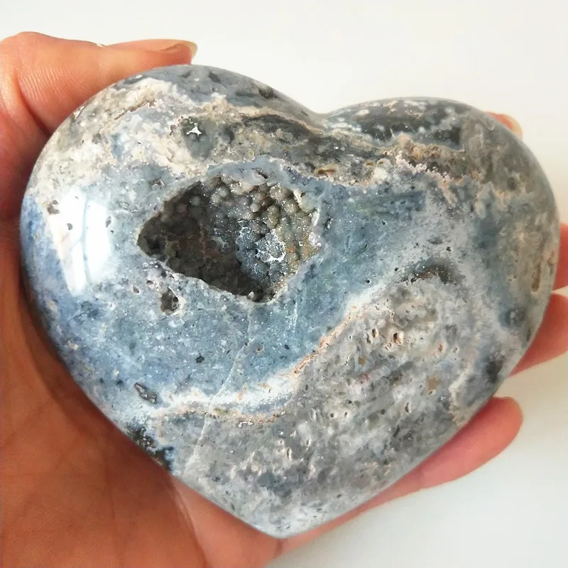 Natural sea jasper stone sea gem heart crystal stone mineral specimen crystal ston