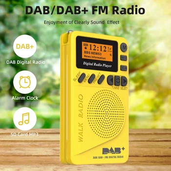 

Digital & FM Radio Personal Portable Pocket Handheld Digital Radio Alarm Clock SD Card MP3 Player Built-in Rechargea