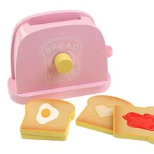 Ensemble de jeu de Simulation en bois pour enfants, grille pain, Machine à café, mélangeur, Kit de cuisson, jouet de rôle de cuisine