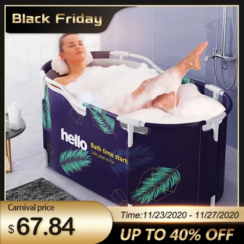 

Bathtub Adult Folding Household Bath Tub for 2 Adult Thickened Oversized Full Body Sauna Bathtub Bath Barrel Artifact with Lid