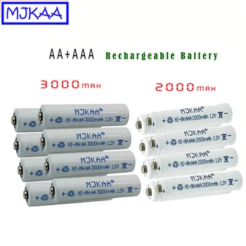 

MJKAA 8Pcs AA 1.2V Ni-MH 3000mAh Rechargeable Battery + 8pcs AAA 2000mAh 1.2 V Rechargeable Batteries