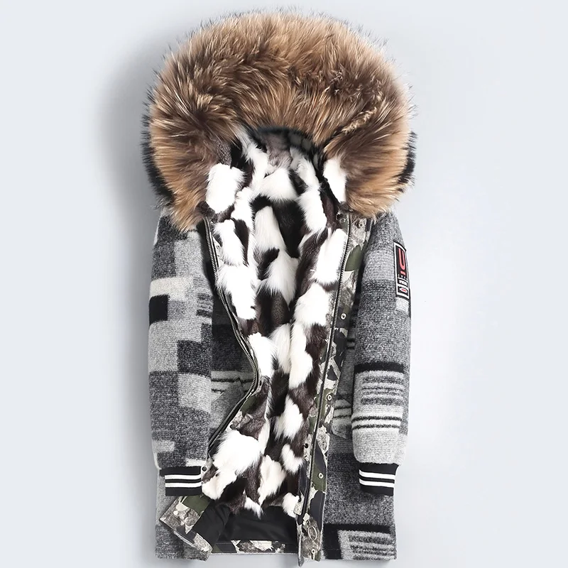 Fox fur liner AYUNSUE парка пальто с натуральным мехом мужская зимняя куртка Лисий Мех Лайнер теплые парки енот меховой воротник длинные мужские зимние пальто 4435 - Цвет: Fox fur liner