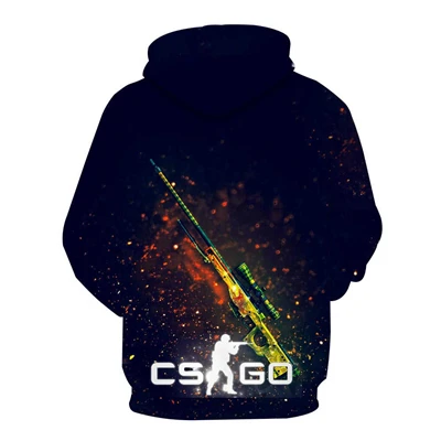 19 осень новая мужская Толстовка забавная игра CS GO 3D печать Толстовка Мужская Уличная толстовка мужская и женская хип-хоп пуловер большой размер Одежда