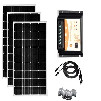 

Solar Panel 100w 12v Kit Monocrystalline Solar Charge Controller 12v/24v 20A Charger Battery Waterproof Caravan Motorhome Car