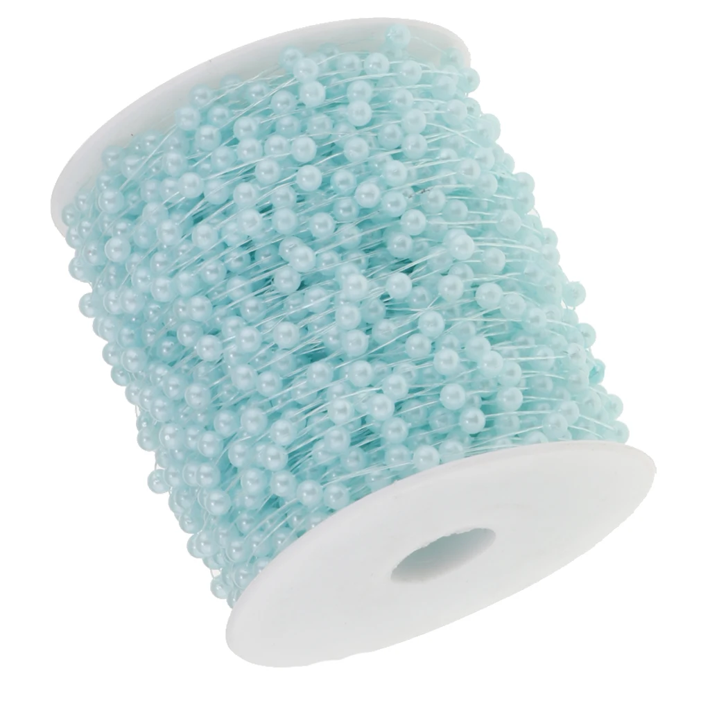 60m /197ft Crystal Pearl Beads Chain Garland Strands Wedding Party DIY Decor