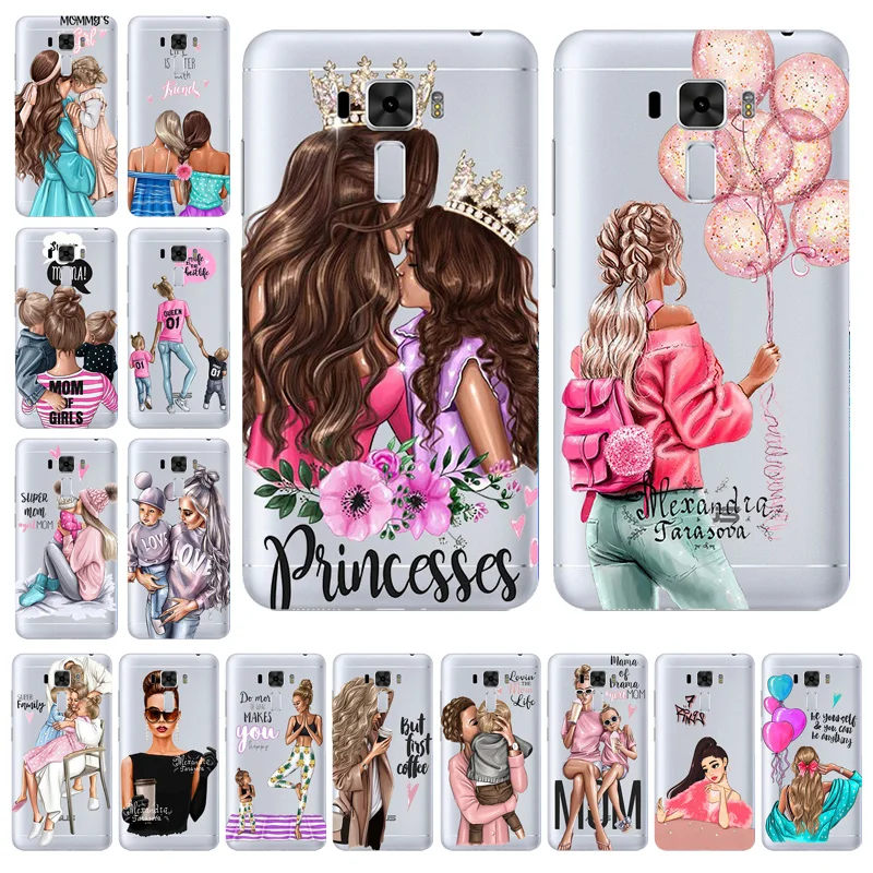 Модный чехол Super Mama Girl Baby для Asus Zenfone 3 Laser ZC551KL 5 дюйма прозрачный силиконовый |