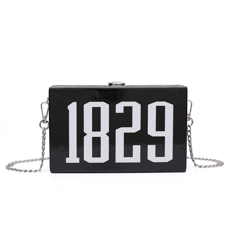 

2018 New Style Korean-style Trendy Letters Box Square Sling Bag Shoulder Diagonal Chains WOMEN'S Bag Purse