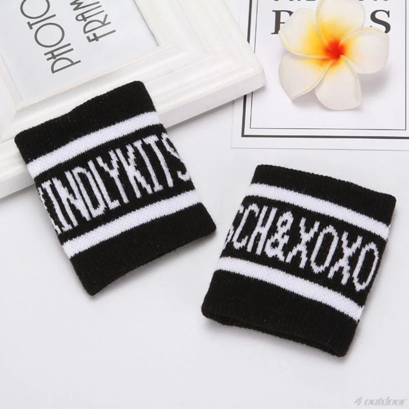 Adult Kids Running Sports Wristband Sweatband Hip-Hop Letters Colored Striped Support Brace Wraps Guards 2Pcs/Pair F20 21 wrist sweat wristbands wrist brace wrist guard wrist support band wrist straps wrist support wrist sweatband