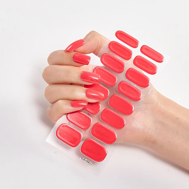 New Year Pure Color Nail Wrap DIY  Decals Plain Decor Stickers Nail Art Sticker Set Minimalist Nail Strip Christmas Nail Sticker CS-27