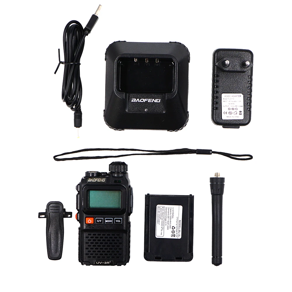 Baofeng UV 3R Plus Walkie Talkie двухдиапазонный UV3R + двухстороннее радио беспроводной CB Ham FM HF