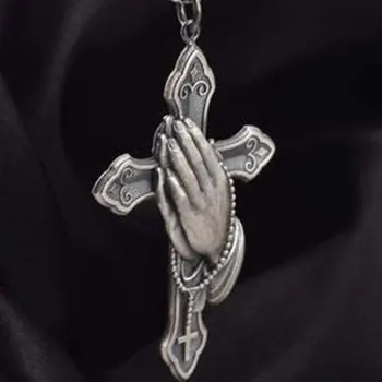

Pray Hands Cross Necklaces for Women Men Hot Sale Statement Gothic Party Pendants&Necklaces Luxury Jewelry Gifts Dropshipping