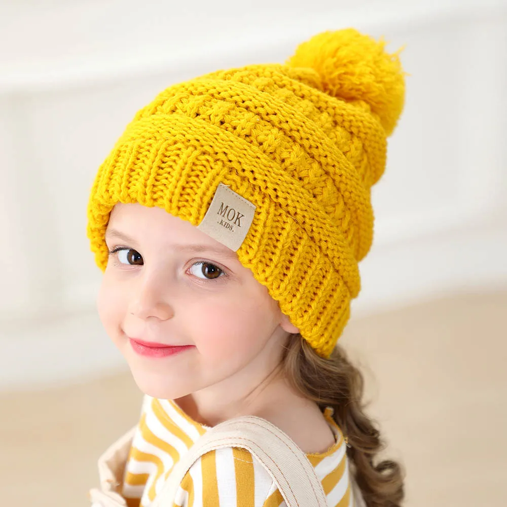 

11 Colors Kids Casual Knitted Beanies Bonnet Hats for Girls Winter Hats for Women Thick Woolen Child Caps Gorros Mujer Invierno