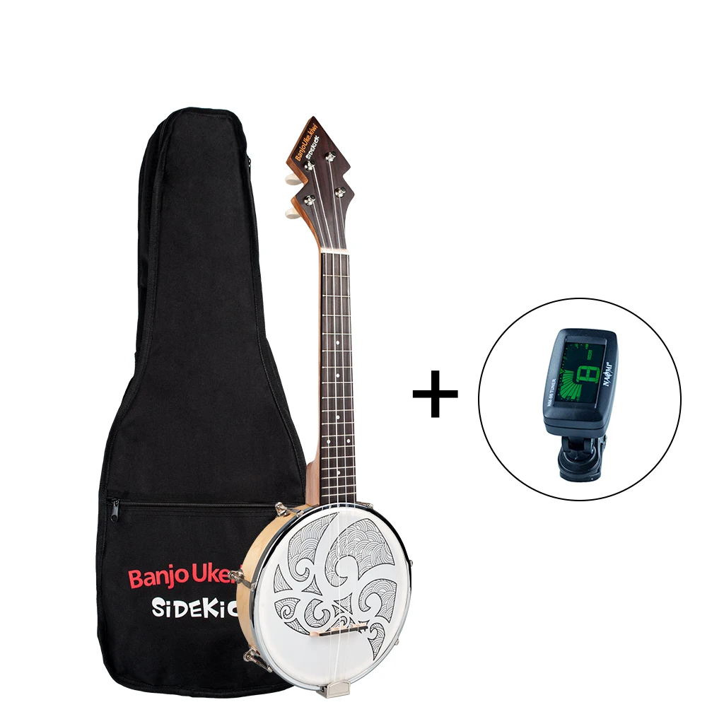 

Ukulele Banjolele Tenor Banjo Ukulele Banjolele W/Gig Bag +Tuner + Strap New Classical pattern Design 26 Inch