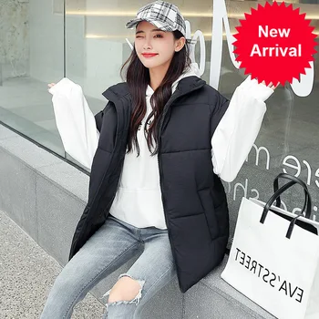 

Autumn Large Size Winter Vest Women Waistcoat Fashion Korean Loose Sleeveless Jackets Thick Warm Vests Coats Female
