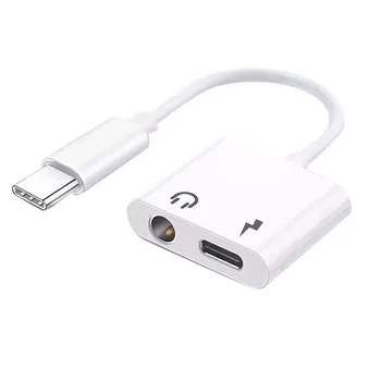 

2 in 1 Type C to 3.5mm Charger Audio Adapter Headphone Jack Portable USB Cable UY8