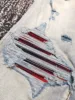 discounted men tartan fabric patch distressed jeans 2