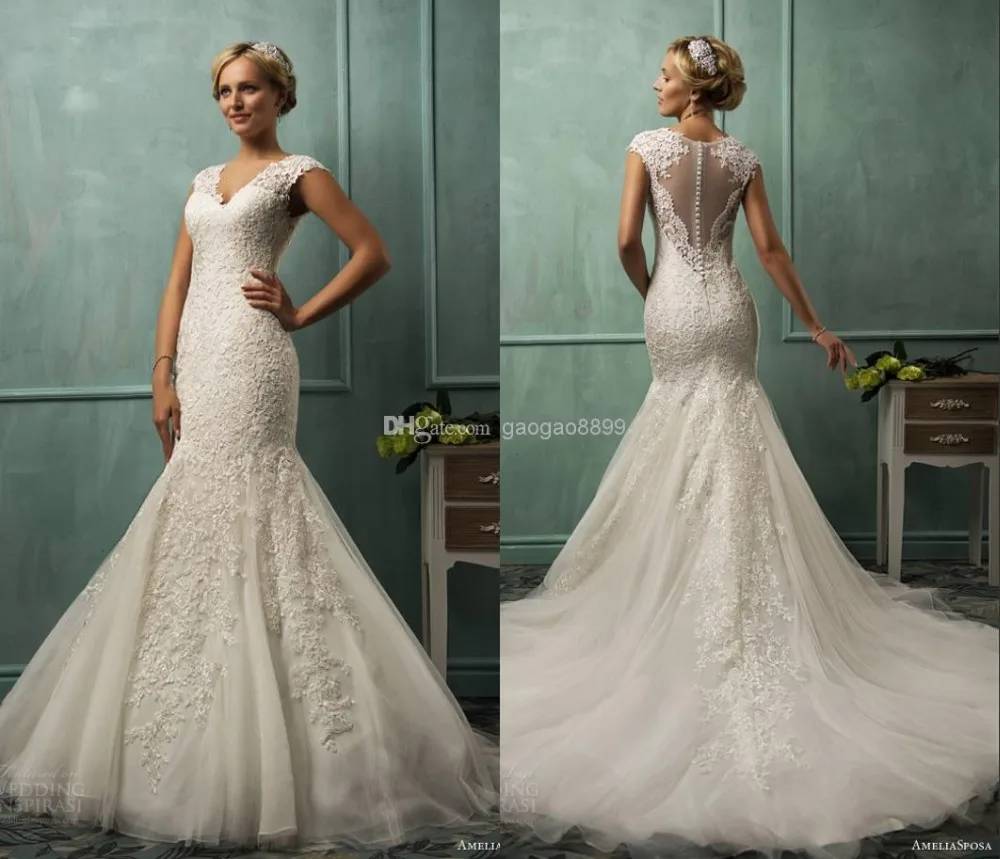 Новое модное платье с аппликацией и коротким рукавом vestido de novia Casamento пикантное свадебное платье А-силуэта кружевное свадебное платье