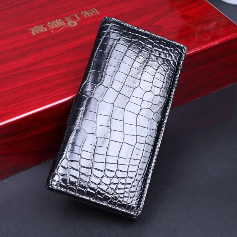 2020 SS Мужской Длинный кошелек из натуральной крокодиловой кожи bil fold Aligator
