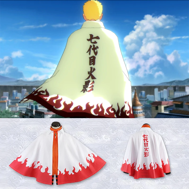 Аниме Наруто Косплей Костюм Плащ Узумаки 7 Yondaime Hokage Manteau|Реквизит для костюмов| |