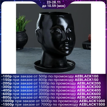 

Figured kashpo "head" 24x19 cm black 4996127