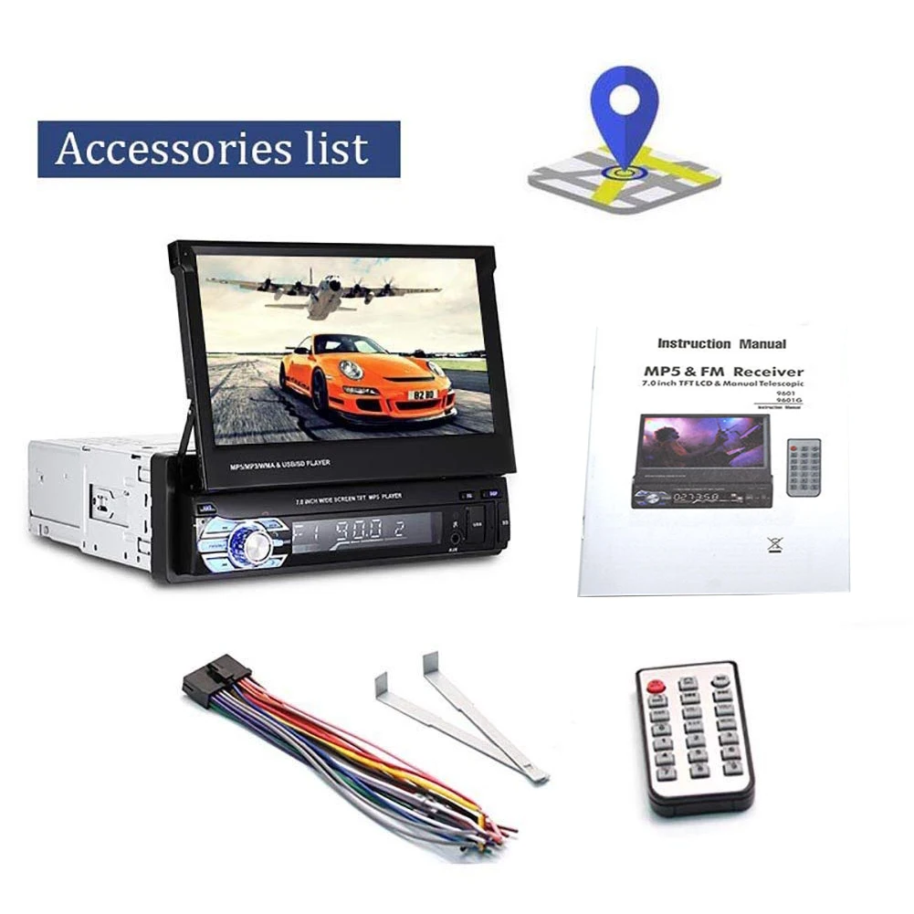  Multimedia 1 DIN GPS Auto Radio Bluetooth Unterhaltung MP5 Player Stereo Touch Geröll 7
