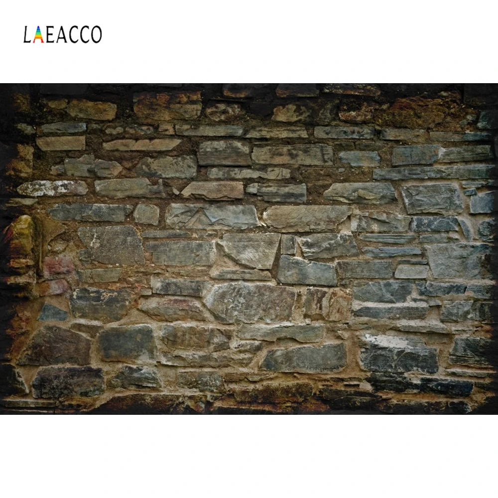 

Laeacco Stone Brick Wall Photo Backgrounds Grunge Portrait Photography Backdrops Doll Pet Food Baby Newborn Photophone Photozone