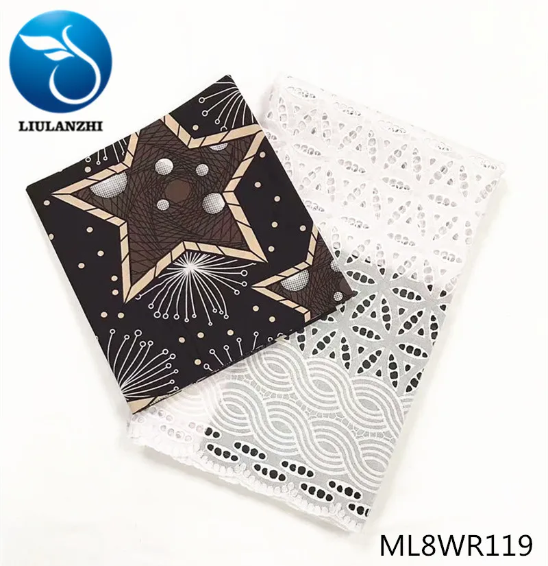 LIULANZHI, Африканская Хлопковая ткань,, 2,5 ярдов, хлопковое кружево+ 3 ярдов, хлопок, батик, ткань для женщин, ML8WR93-ML8WR122