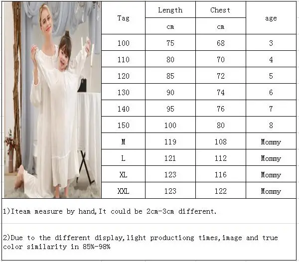 Рождественская Пижама для всей семьи; коллекция года; сезон осень-зима; хлопковая ночная рубашка с длинными рукавами для девочек; белая ночная рубашка для девочек; одежда «Мама и я»