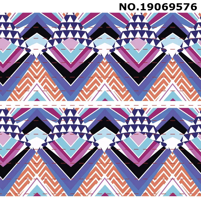 19079576 10 ярдов-разные размеры-лента Grosgrain-принт с геометрическим узором/19079574-9588 - Цвет: 19079576
