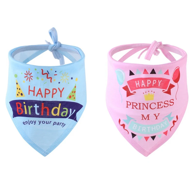 2 цвета бандана для собак нагрудник голова шарф собачий шейный платок для домашних животных кошки щенков аксессуары для дня рождения милые