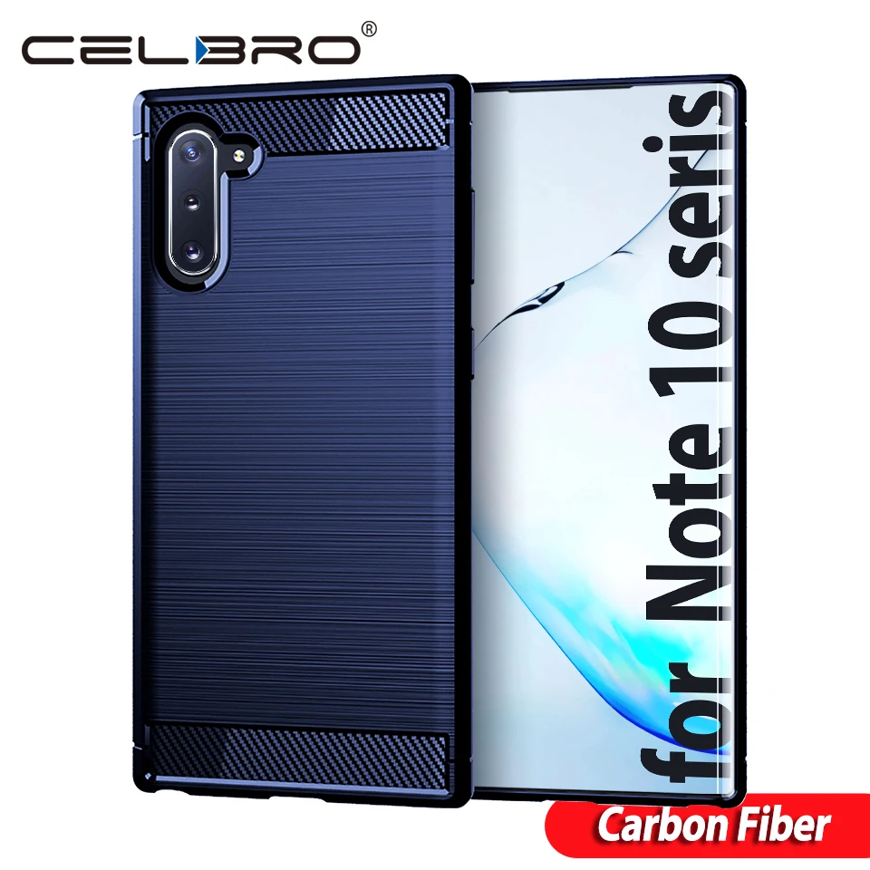 Роскошный противоударный чехол для телефона Samsung Note 10 Plus из ТПУ углеродного