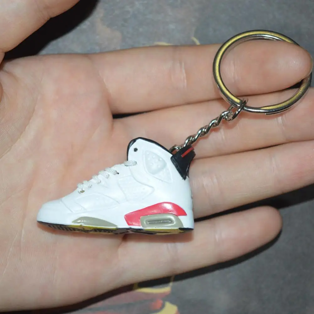 one shoe keychain 3D Air Jordan AJ11 брелок с кроссовком обувь concord модель кулон подарки - Цвет: one shoe keychain