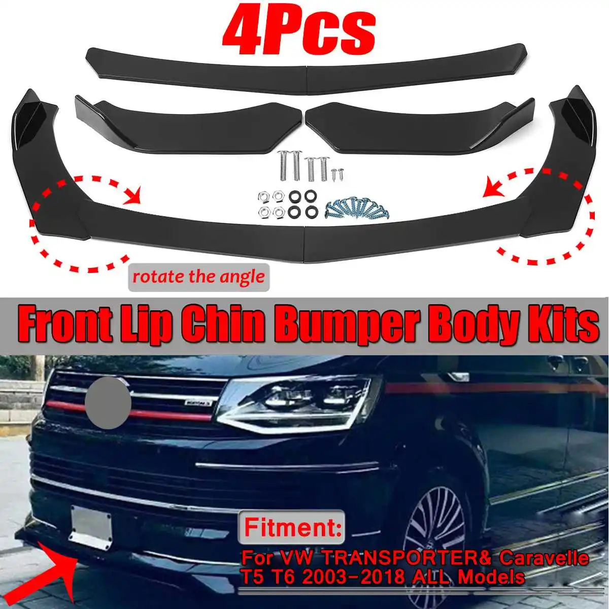 

New Universal 4pcs Car Front Bumper Splitter Lip Diffuser Guard Protection For Mazad For BMW For Honda For Ford For Audi For VW