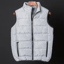 Мужской повседневный жилет со стоячим воротником, жилет большого размера из хлопка, мужской теплый жилет для подростков